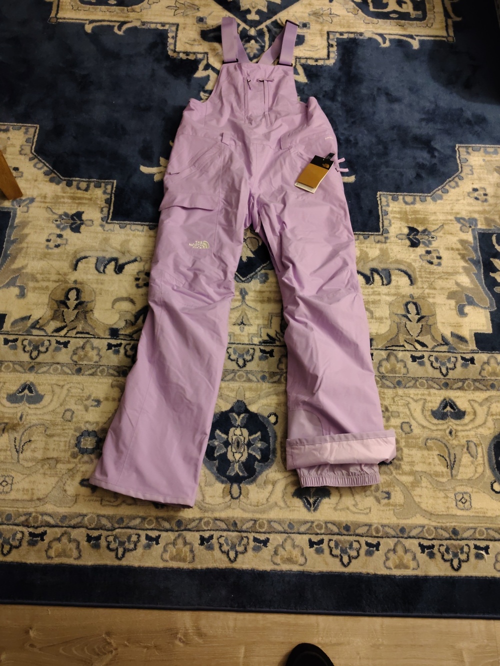The North Face Women's Light purple Insulated Snow Bib jumpsuit